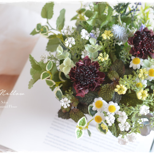 アート】ミント、カモミール、ラベンダーのハーブたっぷり寄せ植え風