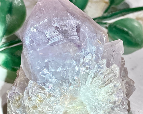 クリスタルのお城✨虹入り カクタスアメジスト サボテン水晶 ラフ