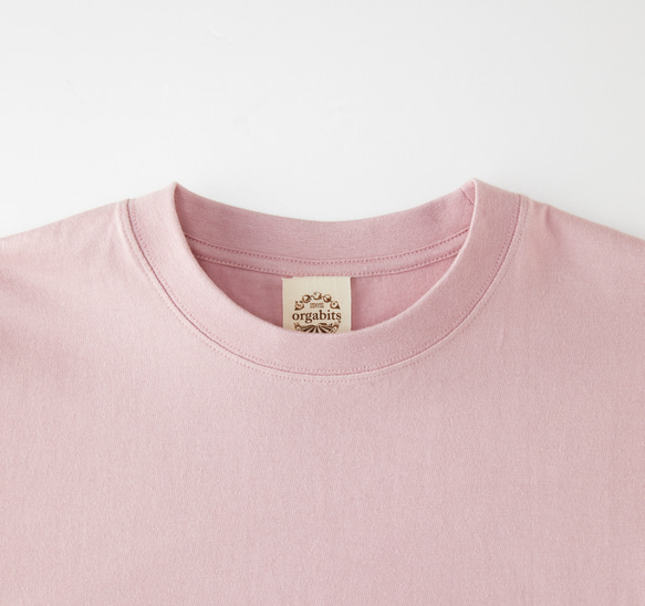 オーガニックコットンTシャツ【シルバーピンク】；クロワッサン刺繍付き 4枚目の画像