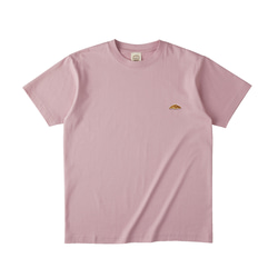 オーガニックコットンTシャツ【シルバーピンク】；クロワッサン刺繍付き 2枚目の画像