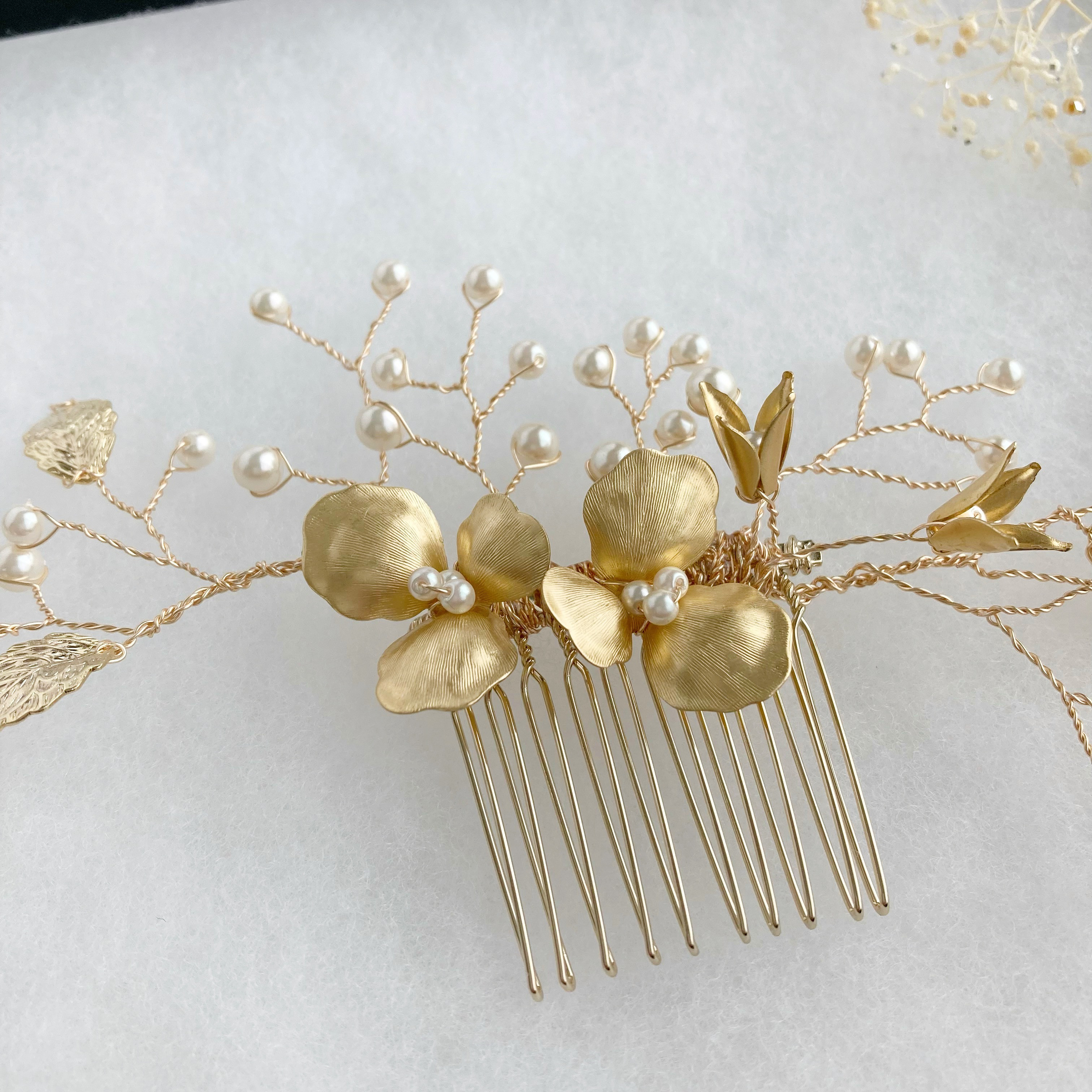 ･:*flower bridal･:*  花びらゆれる <ブライダル2点セット> ヘッドドレス+イヤリング/ピアス
