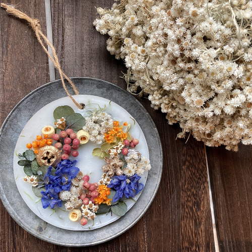 アロマワックスサシェ 花と木の実のリースサシェ キャンドル