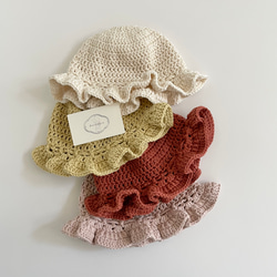 katie フリル付きコットン帽子 SLITS BABY baby hat SLITS BABY baby hat – Katie Tokyo