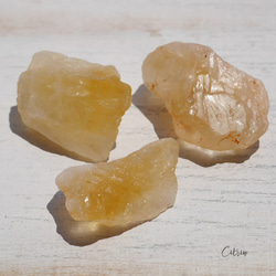 天然石3個セット合計約39gシトリン(ブラジル産)ラフロック黄水晶11月誕生石 原石穴なし[ctr-220520-07] 1枚目の画像
