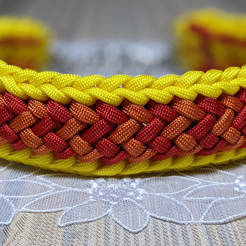 パラコード ハーフチョークチェーンタイプ 3色編み込みの首輪 大型犬