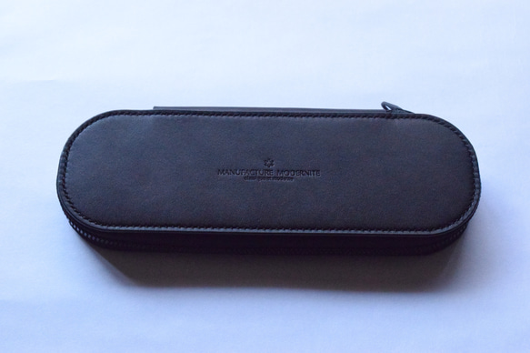 [受注生産品] No.013B [Round-Zipper Pencil case] BLACK 3枚目の画像