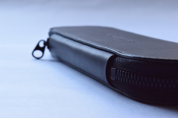 [受注生産品] No.013B [Round-Zipper Pencil case] BLACK 7枚目の画像