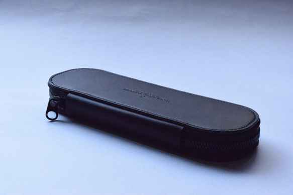 [受注生産品] No.013B [Round-Zipper Pencil case] BLACK 4枚目の画像