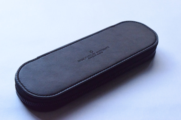 [受注生産品] No.013B [Round-Zipper Pencil case] BLACK 2枚目の画像