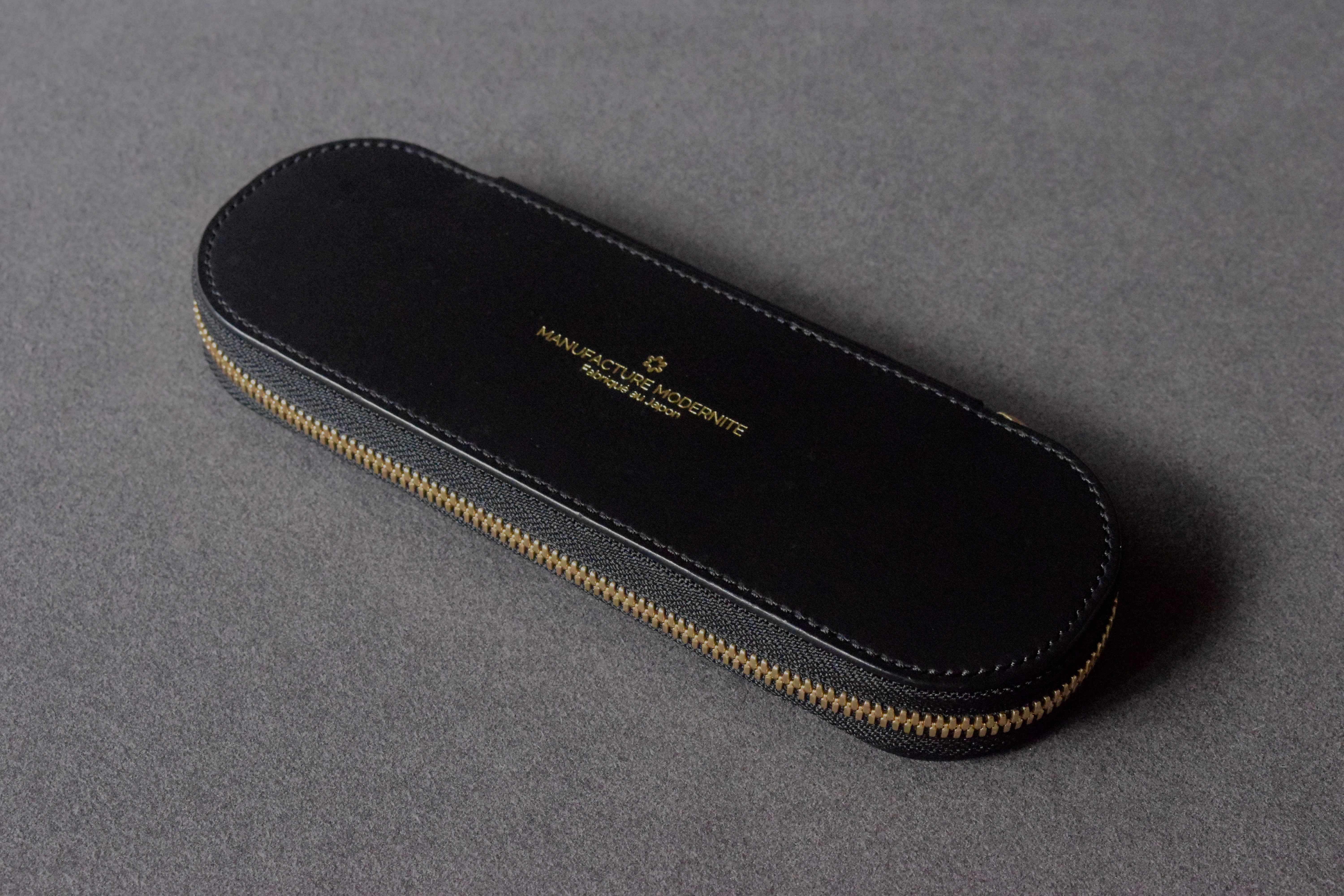 [受注生産品] No.401B [Round-Zipper Pencil case] ペンケース BLACK