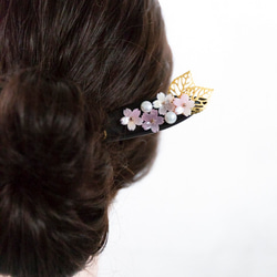色が変わる桜　かんざし　黒檀　木製　簪　和装髪飾り　 9枚目の画像