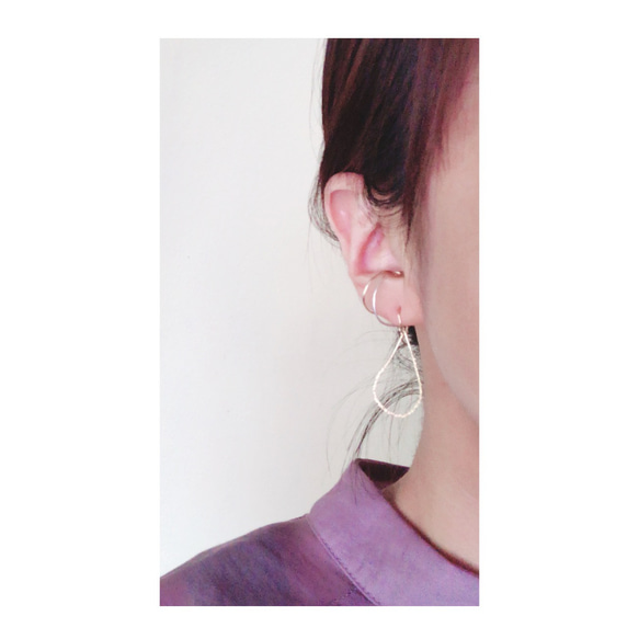 14kgf・silver925：コンビカラーear cuff 4枚目の画像