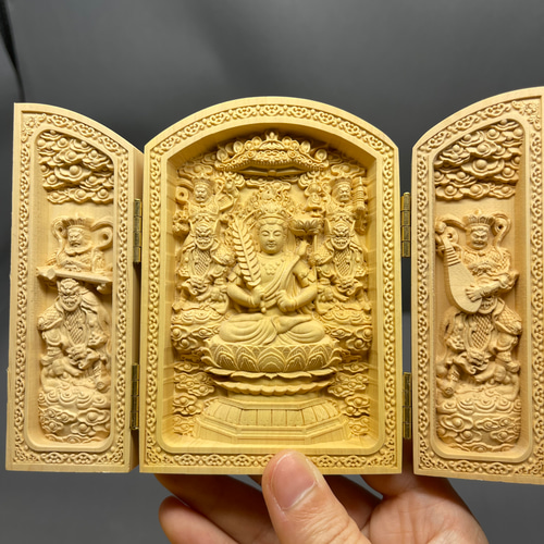 虚空蔵菩薩 四天王 三開仏 木彫仏像 工芸品 彫刻 芸彫閣 通販