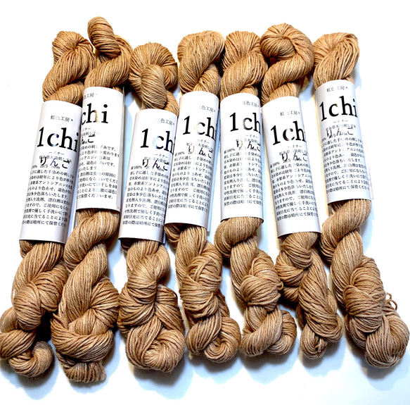 虹糸草木染め刺し子糸りんご 1枚目の画像