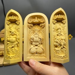 布袋様  大黒天  惠比寿  三開仏  木彫仏像  仏教美術品 4枚目の画像