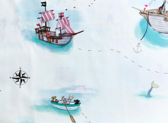 お値段据置　(S)Pirates パイレーツ　Belle&Boo fabrics　ベルアンドブー 7枚目の画像