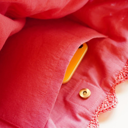 【送料無料・即納】シェル模様のカゴバッグ マルシェバッグ 本革持ち手 PUレザー底板リベット付き ピンク 5枚目の画像