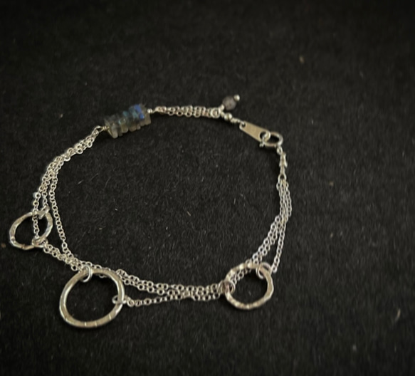 ring＆labradorite*3連風bracelet 1枚目の画像
