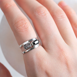 Rectangle ring　ブラックスピネル　天然石シルバーリング　silver925 8枚目の画像