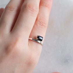 Rectangle ring　ブラックスピネル　天然石シルバーリング　silver925 11枚目の画像