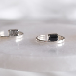 Rectangle ring　ブラックスピネル　天然石シルバーリング　silver925 10枚目の画像