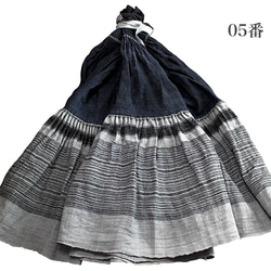 モンのヘンプ古布スカート（SHM-013） 14枚目の画像