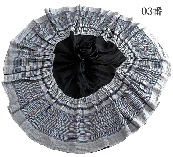 モンのヘンプ古布スカート（SHM-013） 9枚目の画像