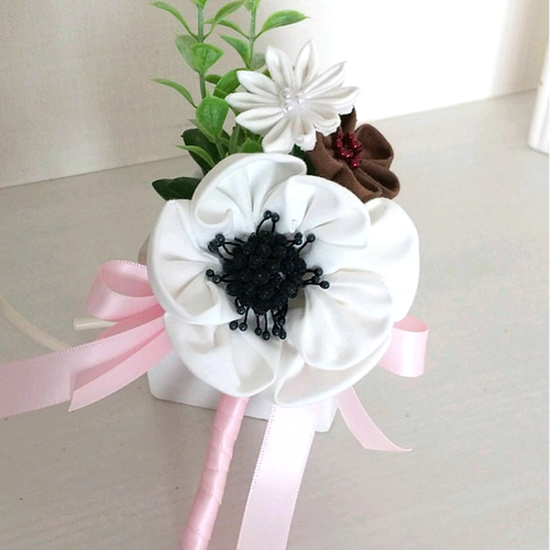 ❁アネモネWhiteブーケ＆ブートニア❁ アネモネWhiteブーケ＆ブートニア ブーケ mitoya 通販 13979853