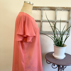 Sale price ★ 像水母❤️ 透明喇叭袖粉紅色雪紡束腰外衣（L 到 LL 碼不限） 第5張的照片
