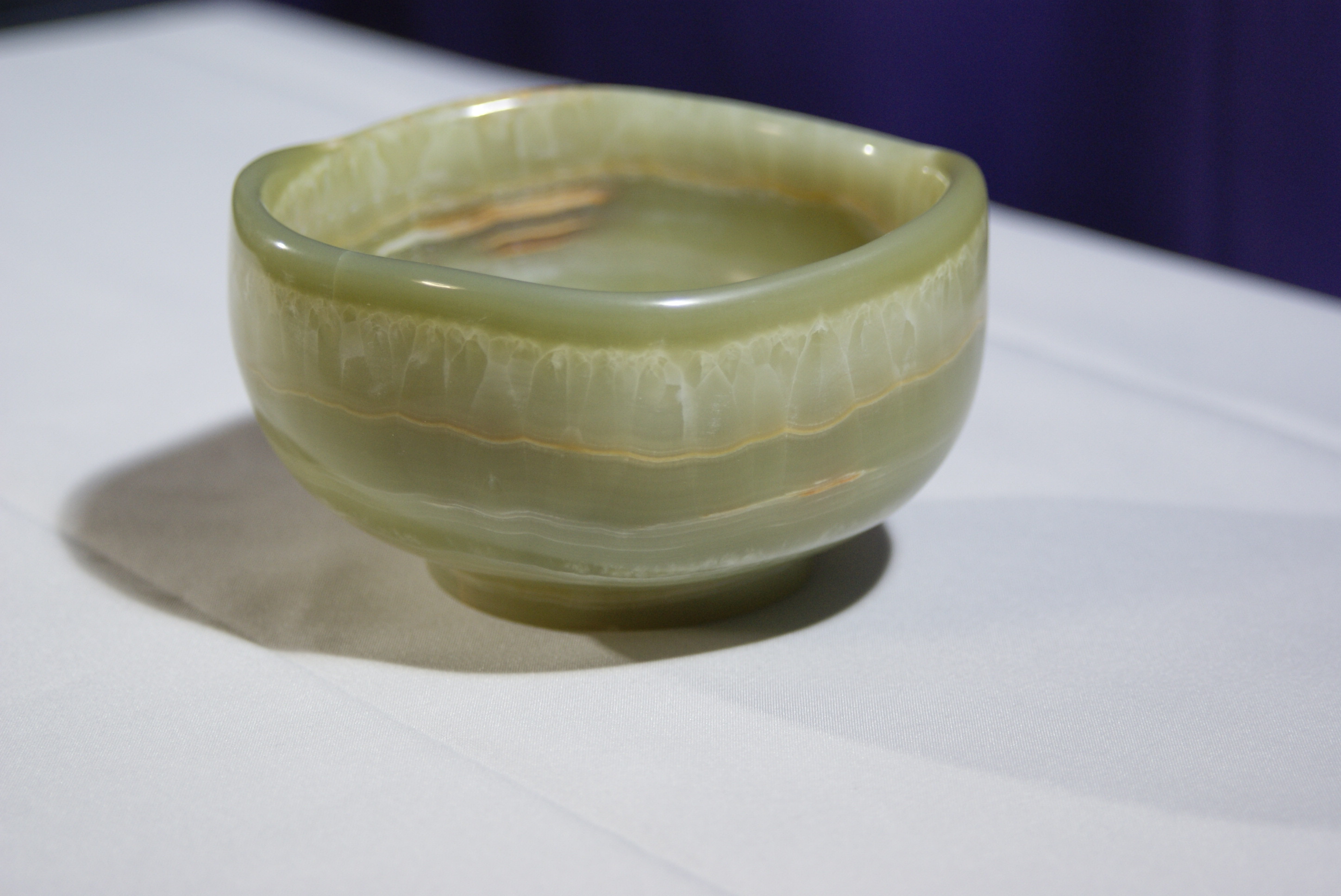 抹茶茶碗　『皐月』さつき　天然石オニックス　石の器　彫刻家による手作りの作品