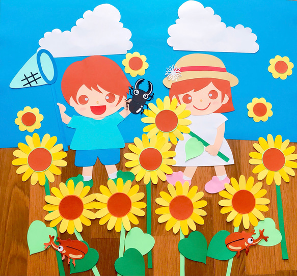 ♥A*B♡ひまわり飾り。ひまわりうさぎちゃん*♡可愛い七夕飾り*♡♥ ひまわりうさちゃん 花1つ | 四季彩うさぎの四季の楽しみ