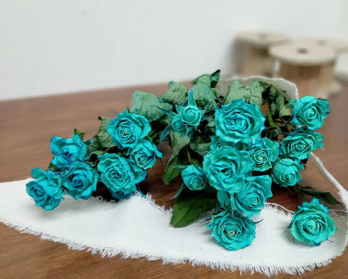 ドライフラワー スプレーバラ 染めブルー ドライフラワー Rose｡｡ 通販