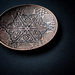 銅のお皿（ガラムザニー）Φ20ｃｍ【GHALAM ZANI -013】 5枚目の画像