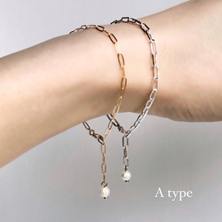 【A type】14KGF or silver925 Chain bracelet 2枚目の画像
