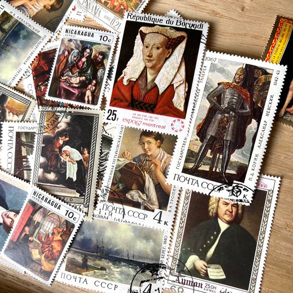 世界の切手~絵画と肖像画~30枚☆使用済み切手・海外切手 2枚目の画像