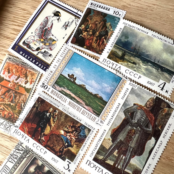 世界の切手~絵画と肖像画~30枚☆使用済み切手・海外切手 3枚目の画像