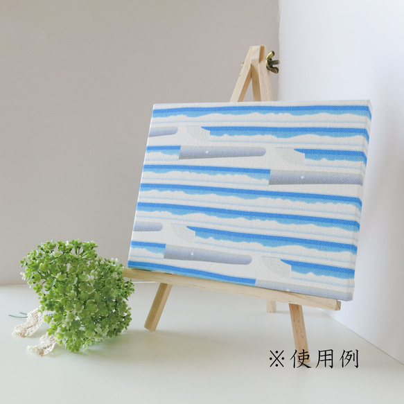 生地屋のファブリックパネル　刀剣柄　山並み（白）　42*53cm 8枚目の画像