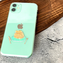 5段重ねのホットケーキ　ナチュラル好きのスマホケース【受注製作】iPhone Android かわいい　食べ物　シンプル 3枚目の画像