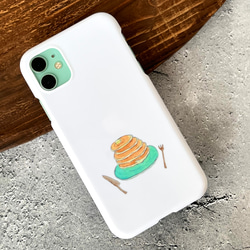 5段重ねのホットケーキ　ナチュラル好きのスマホケース【受注製作】iPhone Android かわいい　食べ物　シンプル 2枚目の画像
