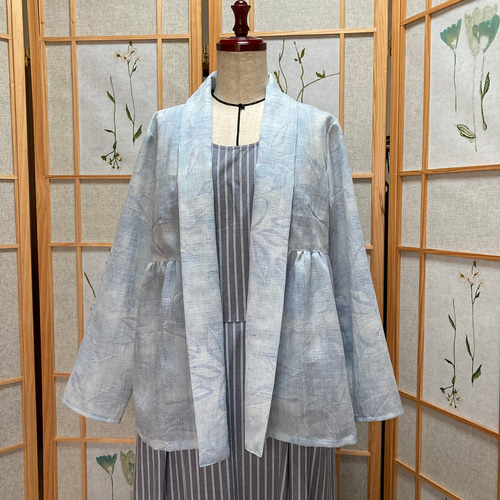浴衣リメイク初秋七分袖はおりものジャケット