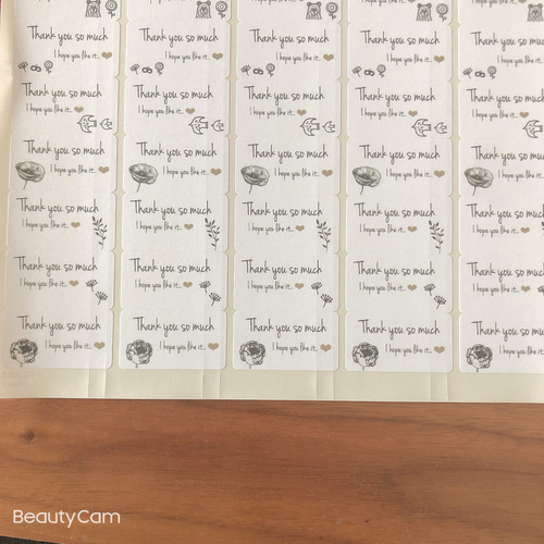 38×21ミリ サンキューソーマッチ 筆記体風 ギフトシール