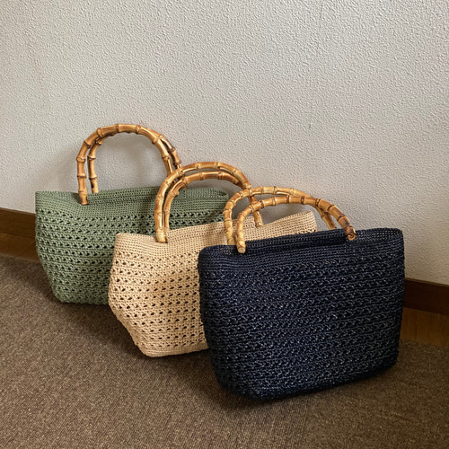 未使用級✨️完売品 マッキントッシュ バンブーハンドル ペーパー かごバッグ 未使用級✨️完売品 マッキントッシュ バンブーハンドル