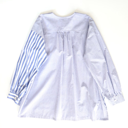 organic cotton frill pocket blouse (blue stripe) 13枚目の画像