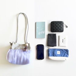 【受注生産】 斜めがけにも！2way organdie mini bag（purple） 11枚目の画像