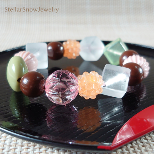 どこでもあんみつ 桜餡と抹茶 ブレスレット ブレスレット