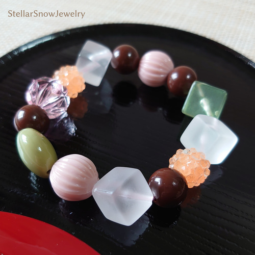 どこでもあんみつ 桜餡と抹茶 ブレスレット ブレスレット