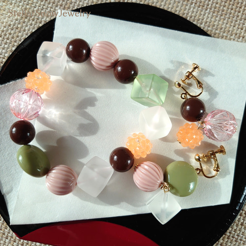 どこでもあんみつ 桜餡と抹茶 ブレスレット ブレスレット