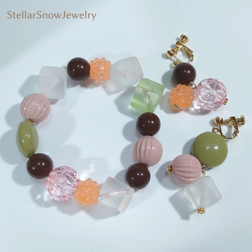 どこでもあんみつ 桜餡と抹茶 ブレスレット ブレスレット