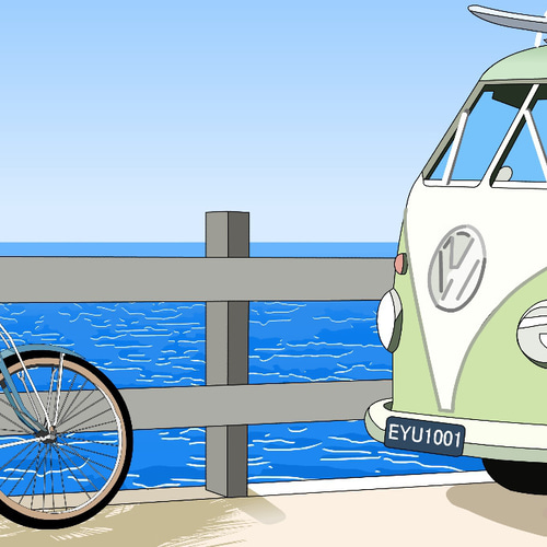 A4サイズ「ワーゲンバス」 絵画 hiroma2 通販 13981563｜Creema