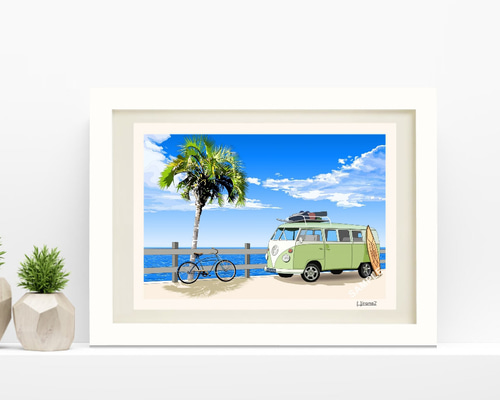 GREENROOM 絵画 アート ワーゲンバス GREENROOM 絵画 アート ワーゲンバス